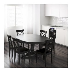 Фото2.Обідній стіл розкладний чорний INGATORP 802.170.72 IKEA