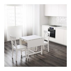 Фото1.Стіл  білий 65/123x78 cm INGATORP 004.231.08 IKEA