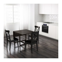 Фото2.Стол c откидными полами, черно-коричневый 59/88 / 117x78 INGATORP 802.214.27 IKEA