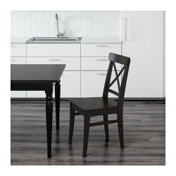 Фото1.Кресло коричнево-черное INGOLF 602.178.22 IKEA