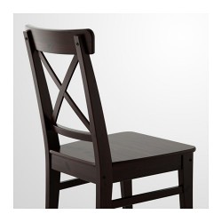Фото3.Кресло коричнево-черное INGOLF 602.178.22 IKEA