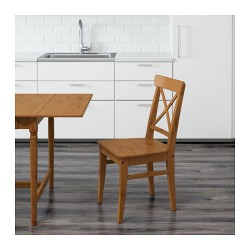 Фото1.Кресло сосна морилка INGOLF 002.178.20 IKEA