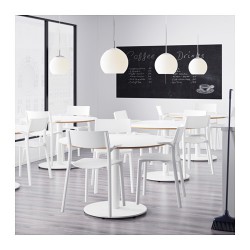 Фото4.Кресло белое с подлокотниками  JANINGE 802.805.15 IKEA