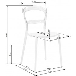 Фото3.Комплект обеденный HALMAR стол Cyryl и стулья K-100 80х80x74 см Прозрачный / Черный