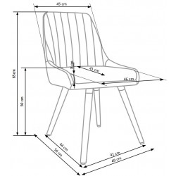 Фото2.Комплект обеденный HALMAR стол ONTARIO и стулья K-284 150-190 / 90/76 cm Серый
