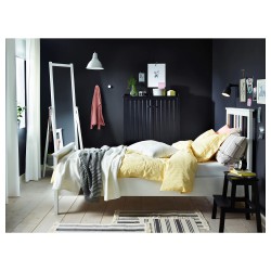 Фото1.Каркас кровати, белая морилка 120х200 HEMNES IKEA 802.495.58