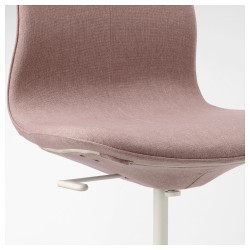 Фото1.Кресло IKEA LÅNGFJÄLL поворотное светло-розовый белый 992.525.41
