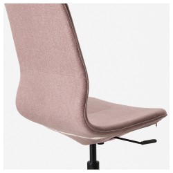 Фото5.Кресло IKEA LÅNGFJÄLL поворотное светло-розовый черный 792.610.99