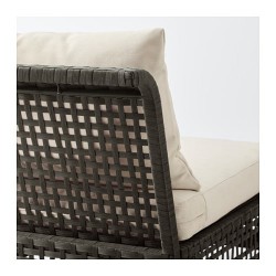 Фото4.Садовый угловой диван 3 + 1, черно-коричневый, подушки бежевые KUNGSHOLMEN 690.204.06 IKEA