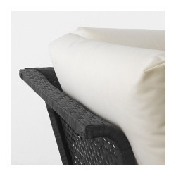 Фото1.Садовый угловой диван 3 + 1, черно-коричневый, подушки белые KUNGSHOLMEN 792.276.23 IKEA