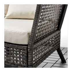 Фото2.3-местный диван садовый, черно-коричневый подушки бежевые KUNGSHOLMEN 390.204.22 IKEA