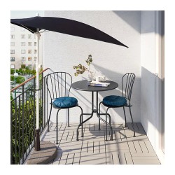 Фото1.Комплект садовий IKEA LÄCKÖ (стіл +2 стільці) 498.984.35 сірий