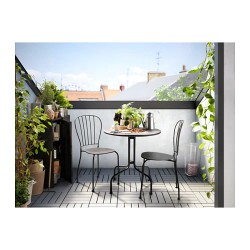 Фото4.Комплект садовий IKEA LÄCKÖ (стіл +2 стільці) 498.984.35 сірий