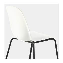 Фото4.Кресло белое с черными ножками LEIFARNE 891.977.10 IKEA
