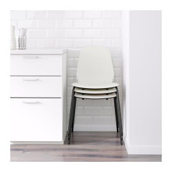Фото2.Кресло белое с черными ножками LEIFARNE 891.977.10 IKEA