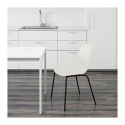 Фото1.Крісло біле з чорними ніжками LEIFARNE 891.977.10 IKEA
