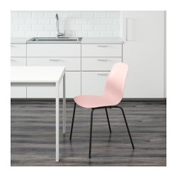 Фото1.Кресло розовое с черными ножками LEIFARNE 992.194.67 IKEA