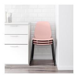 Фото2.Кресло розовое с черными ножками LEIFARNE 992.194.67 IKEA