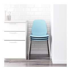 Фото2.Кресло светло-голубое Broringe хромированное LEIFARNE 891.278.02 IKEA