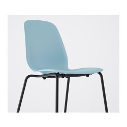 Фото3.Кресло светло-голубое с черными ножками LEIFARNE 291.977.08 IKEA