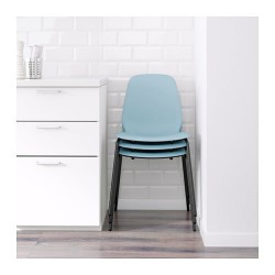 Фото2.Кресло светло-голубое с черными ножками LEIFARNE 291.977.08 IKEA