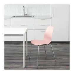 Фото1.Крісло рожеве Broringe хромоване LEIFARNE 992.194.72 IKEA