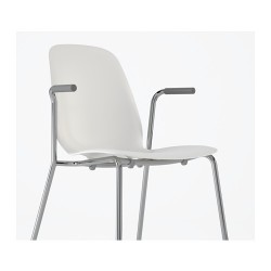 Фото7.Кресло белое Dietmar хромированное LEIFARNE 391.278.09 IKEA