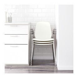Фото2.Кресло белое Dietmar хромированное LEIFARNE 391.278.09 IKEA