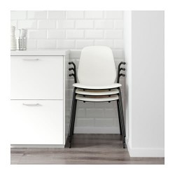 Фото3.Кресло белое с черными ножками LEIFARNE 591.977.21 IKEA