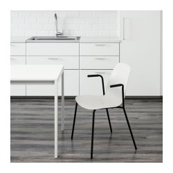 Фото2.Кресло белое с черными ножками LEIFARNE 591.977.21 IKEA