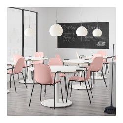 Фото3.Кресло розовое с черными ножками LEIFARNE 392.195.21 IKEA