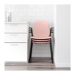 Фото4.Кресло розовое с черными ножками LEIFARNE 392.195.21 IKEA