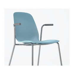 Фото7.Кресло светло-голубое Dietmar хромированное LEIFARNE 191.278.05 IKEA