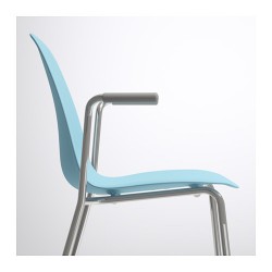 Фото5.Кресло светло-голубое Dietmar хромированное LEIFARNE 191.278.05 IKEA