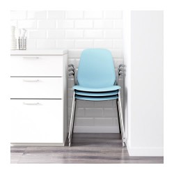 Фото2.Кресло светло-голубое Dietmar хромированное LEIFARNE 191.278.05 IKEA