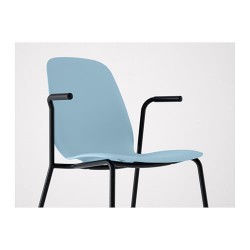 Фото1.Кресло светло-голубое с черными ножками LEIFARNE 791.977.20 IKEA