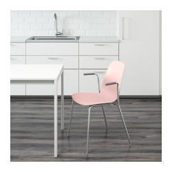Фото1.Кресло розовое Dietmar хромированное LEIFARNE 792.195.24 IKEA