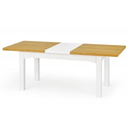 Фото5.Комплект обеденный HALMAR стол Leonardo и стулья Bergamo 160-250x90x77 Дуб медовый Белый