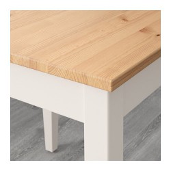 Фото2.Стол света морилка антик белая морилка 74x74 LERHAMN 802.642.71 IKEA