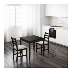 Фото1.Стол черно-коричневый 74x74 LERHAMN 402.642.73 IKEA