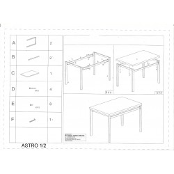 Фото1.Комплект обеденный Signal Astro (стол + 4 стула) Дуб Сонома