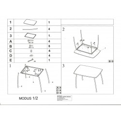 Фото2.Комплект обеденный Signal Modus (стол + 4 стула) Дуб Сонома