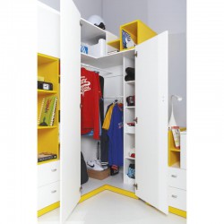 Фото2.Шкаф угловой Mobi MO1 Meblar белый люкс / бирюзовый или белый люкс / желтый