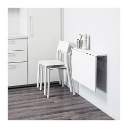Фото2.Стіл пристінний відкидний білий 74x60 NORBERG 301.805.04 IKEA