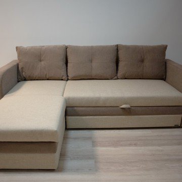 Фото1.Угловой диван Embawood Новара бежевий/коричневий