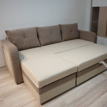 Фото3.Угловой диван Embawood Новара бежевий/коричневий