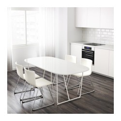 Фото1.Стол глянцевый белый 185x90 OPPEBY 390.403.35 IKEA