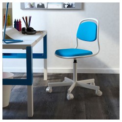 Фото6.Дитяче крісло IKEA ÖRFJÄLL  поворотне білий, яскраво-синій 703.250.29