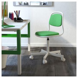 Фото1.Детское кресло IKEA ÖRFJÄLL поворотное белый, ярко-зеленый 603.208.24