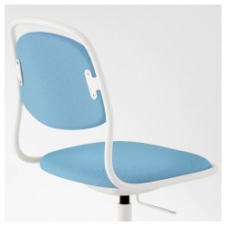 Фото2.Кресло офисное IKEA ÖRFJÄLL / SPORREN поворотное белый, голубой 491.623.69